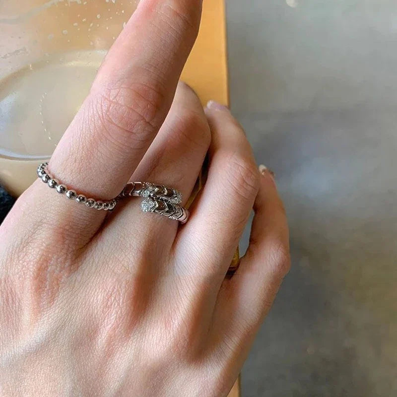Punk Twine Sparkling Gothic Ring