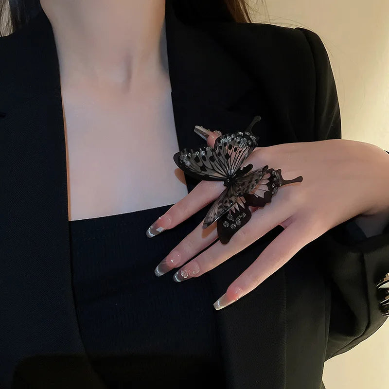 Large Butterfly Gothic Ring