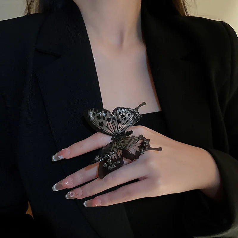 Large Butterfly Gothic Ring