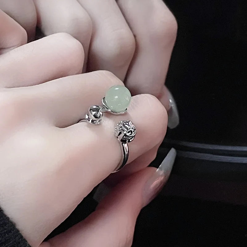 Y2K Gothic Irregular Stone Animal Ring