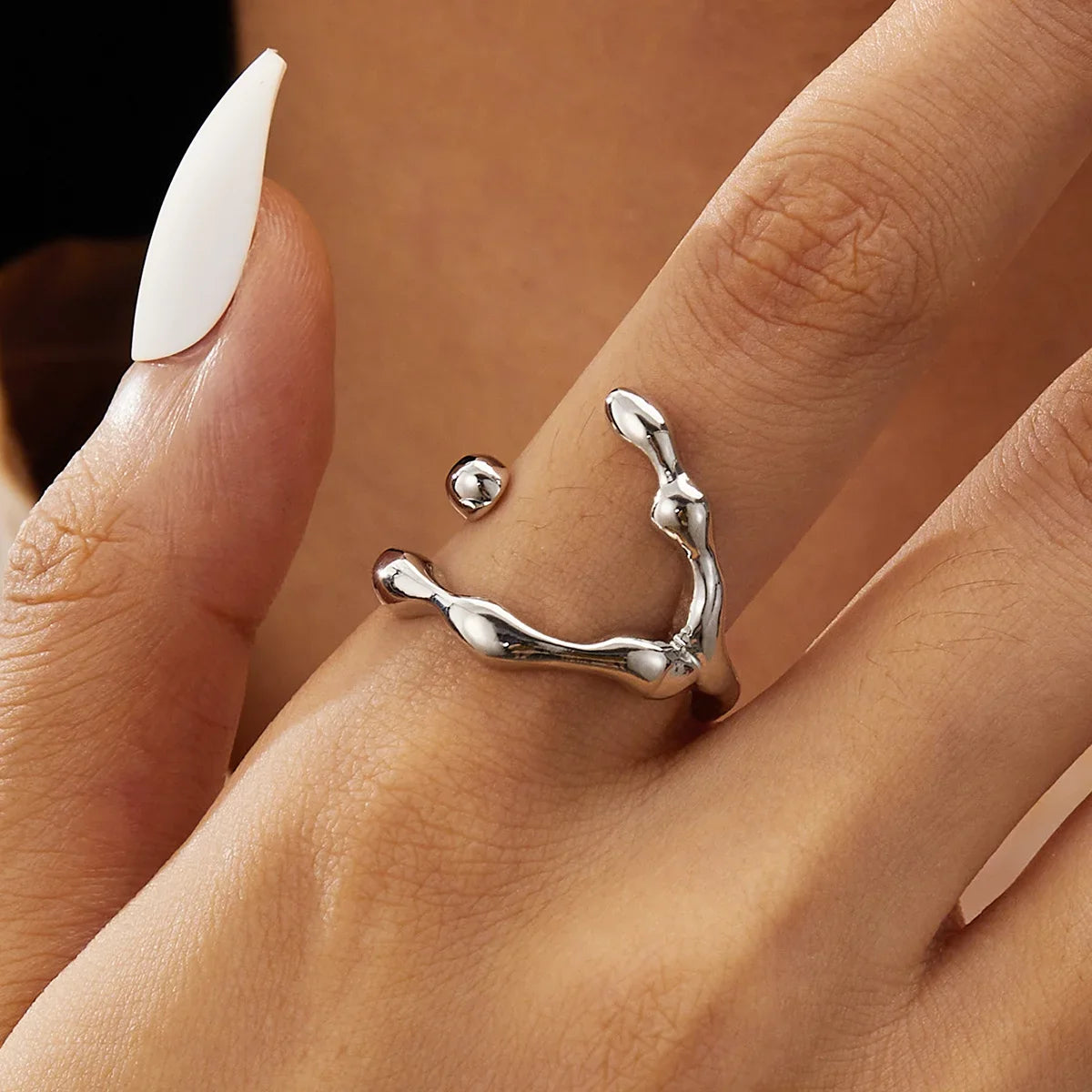 Fashion Silver Minimalist Gothic Ring