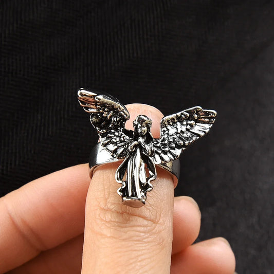 Y2K Crystal Heart Punk Gothic Ring