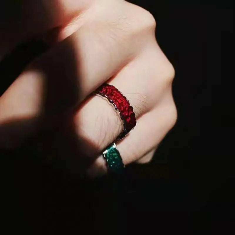 Y2K Red Drip Oil Gothic Ring