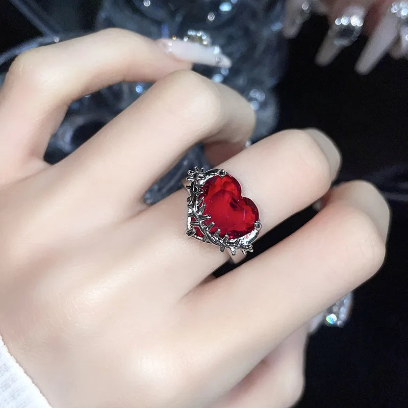 Y2K Gothic Irregular Stone Animal Ring