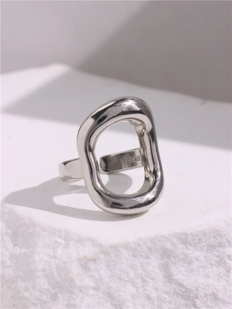 Geometric Gothic Titanium Steel Ring