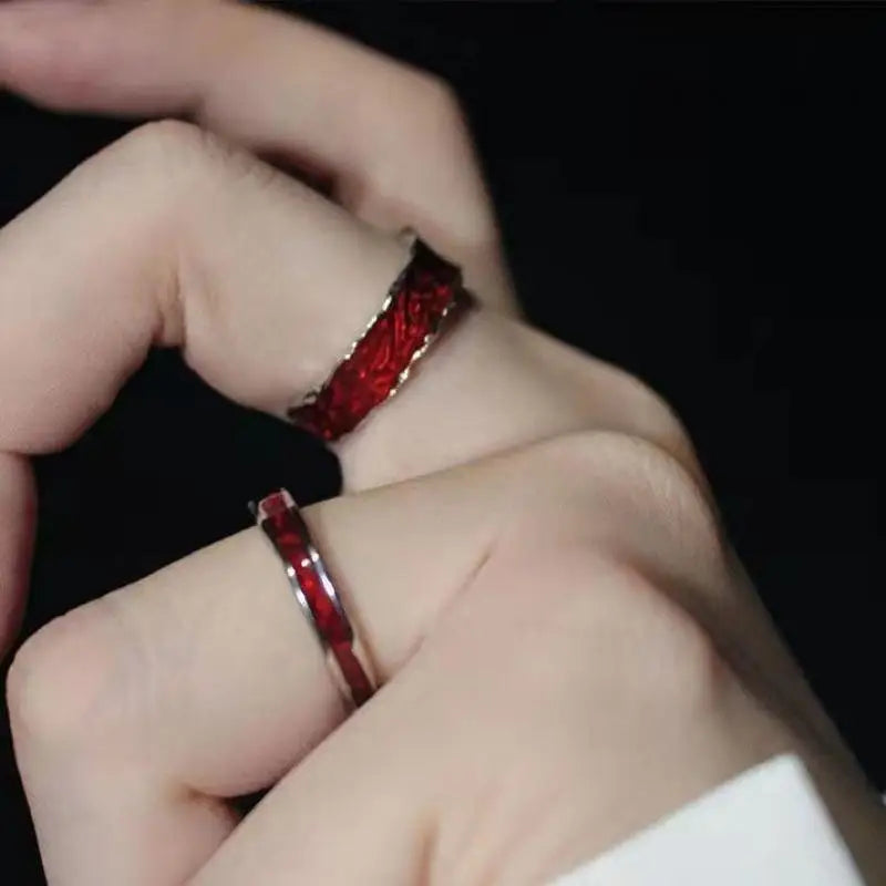 Y2K Red Drip Oil Gothic Ring