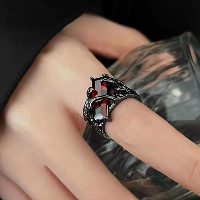 Black Gothic Ruby Ring