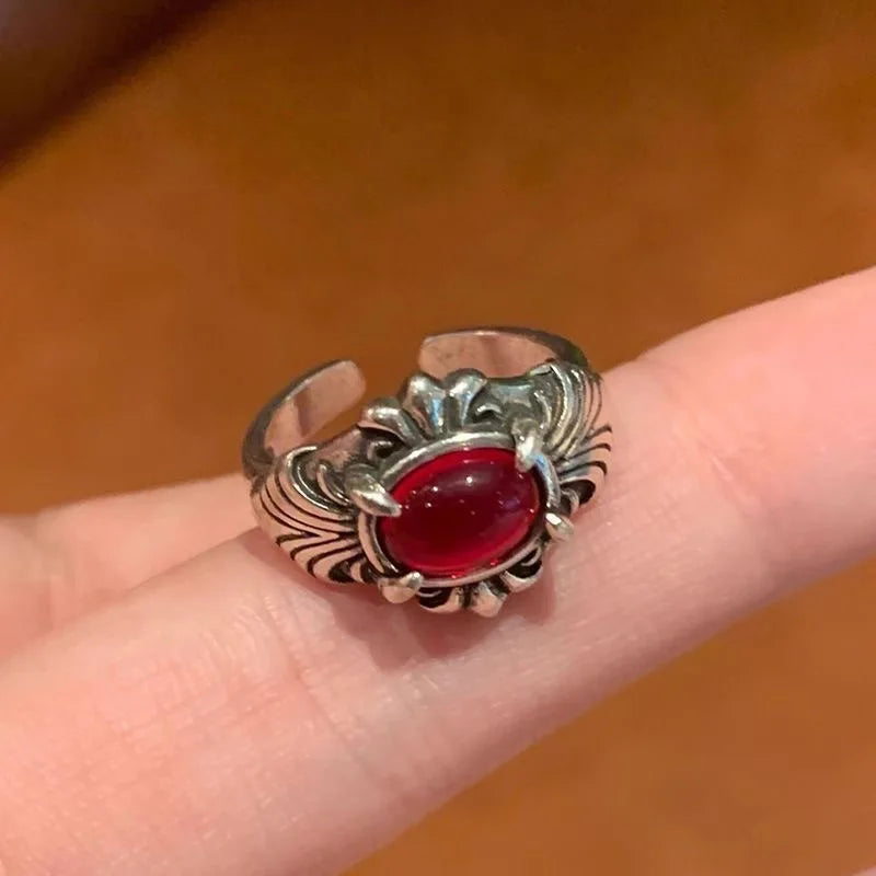 Matte Gothic Moon Ring