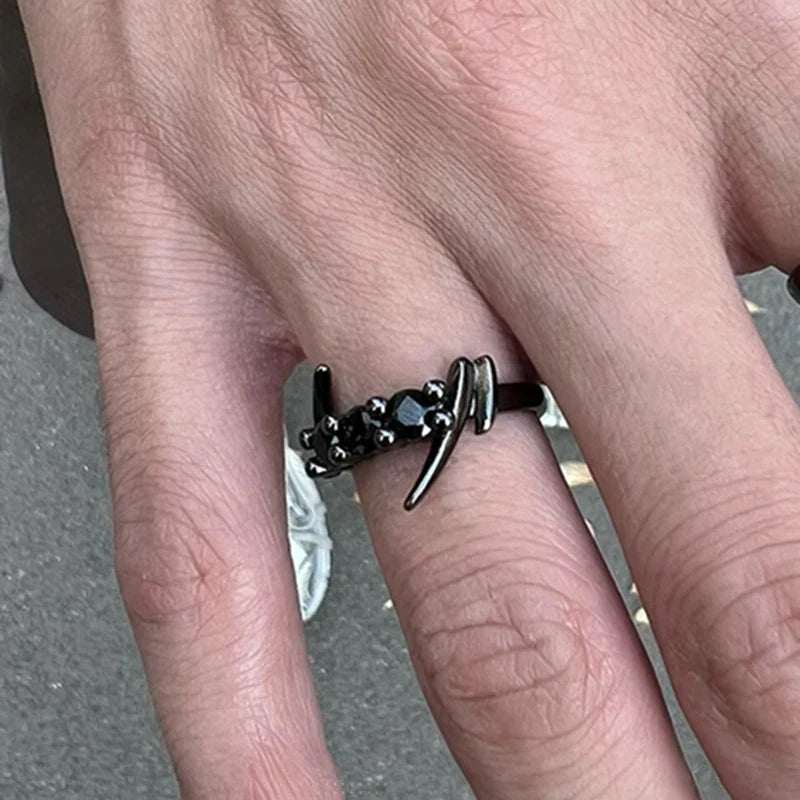 Crystal Cross Punk Gothic Ring