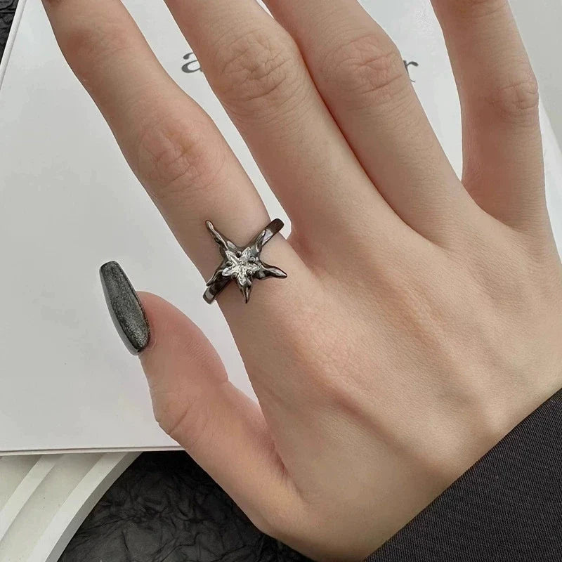 Star Shaped Gothic Zircon Ring