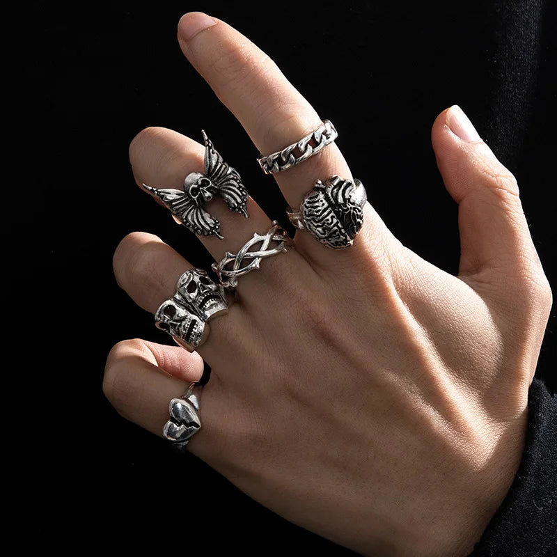 Punk Poker Skeleton Gothic Billiards Ring