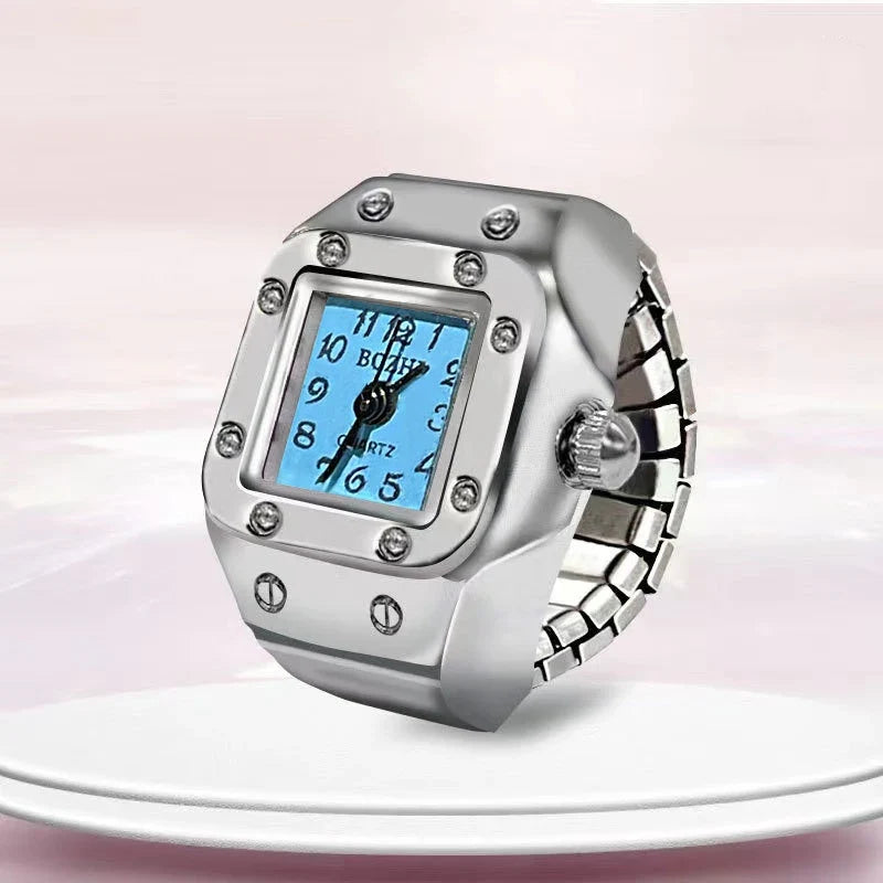 Vintage Punk Quartz Pocket Watch Gothic Ring