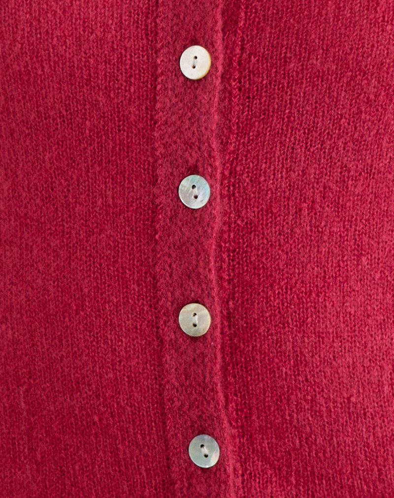 Sartini Long Sleeve Top in Sheer Knit Red