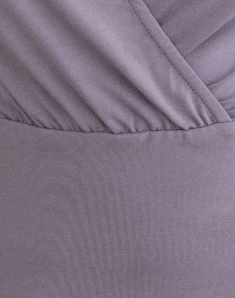 Sheon Long Sleeve Top In Rayon Jersey Grey Lavender