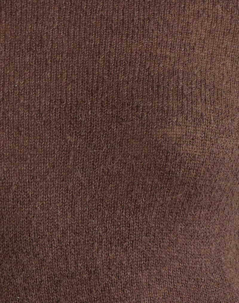 Soha Long Sleeve Top in Sheer Knit Dark Chocolate