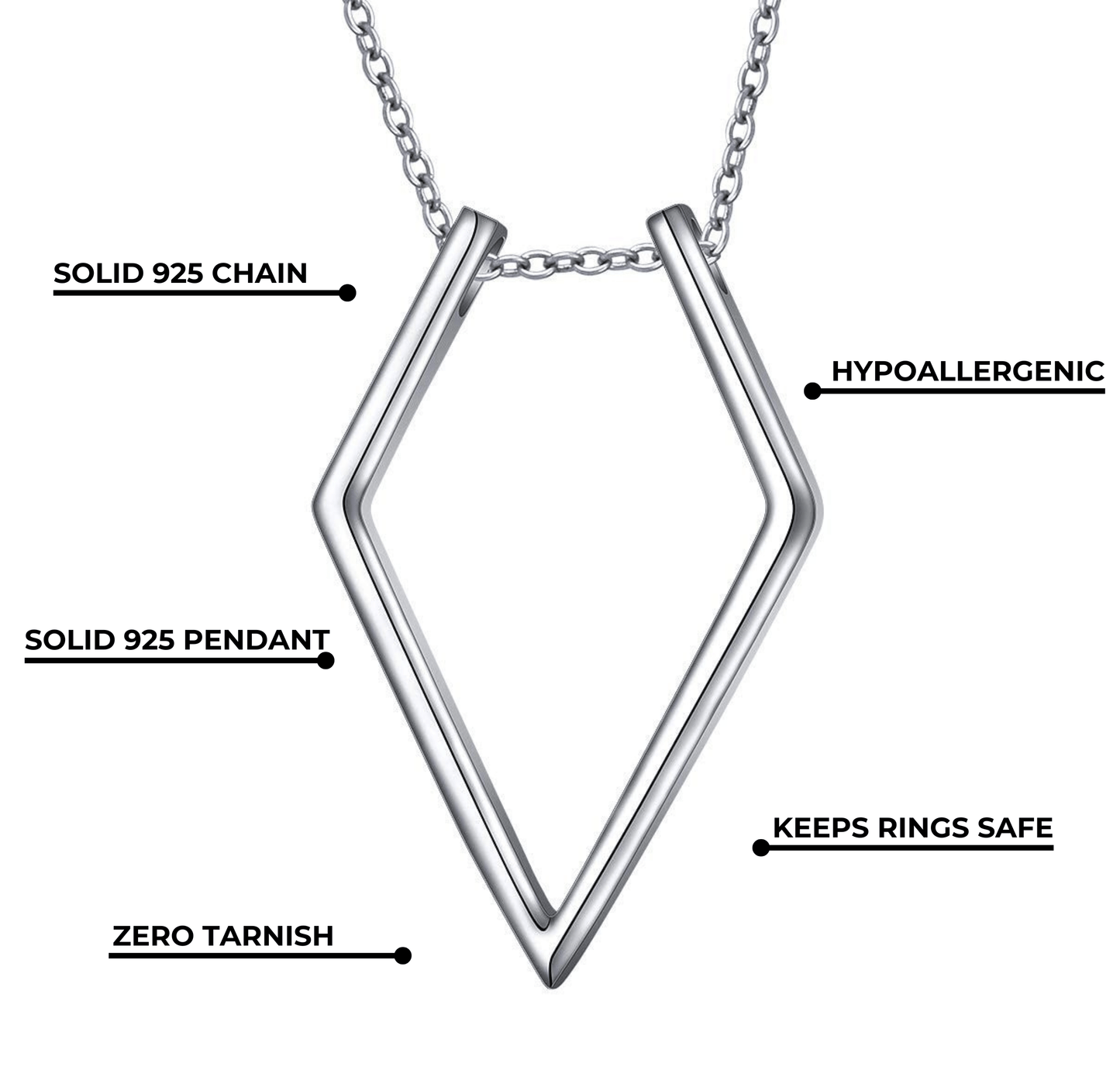 925 Sterling Silver Ring Keeper Necklace