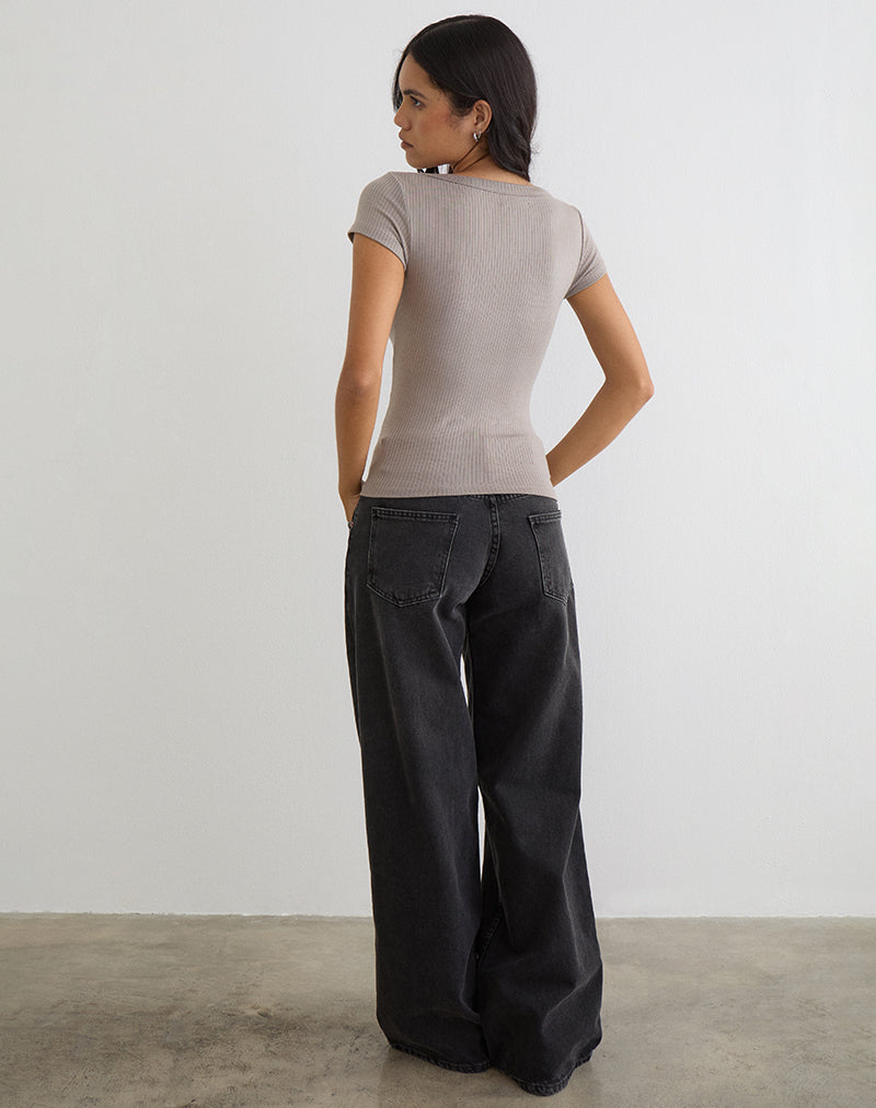 Sumala Tee in Thick Rib Moon Rock