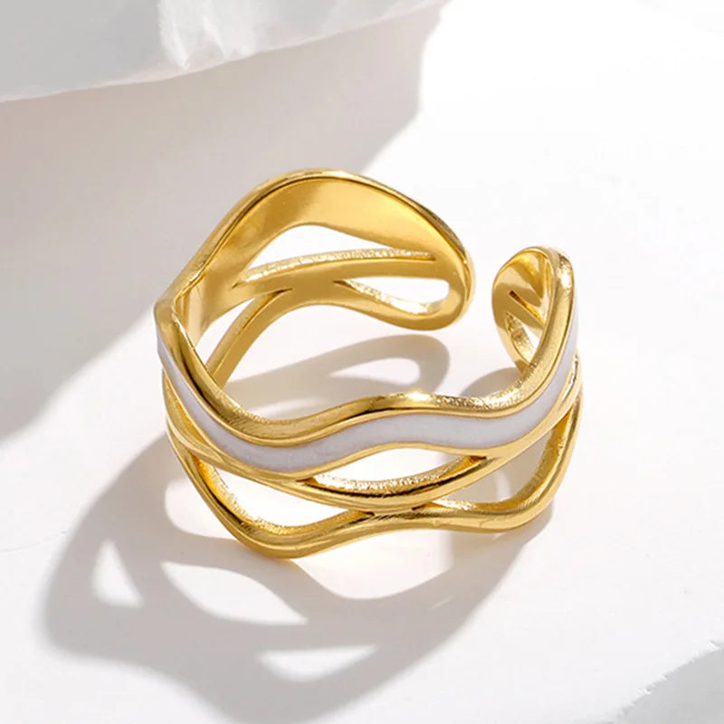 Geometric Gothic Titanium Steel Ring