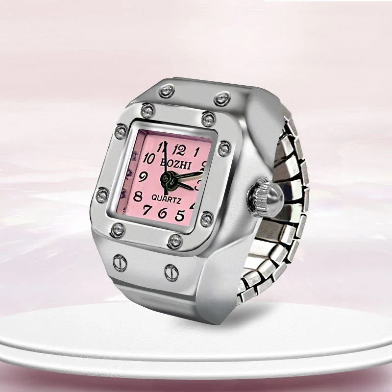 Vintage Punk Quartz Pocket Watch Gothic Ring