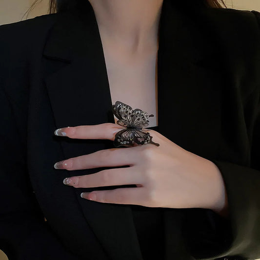 Large Butterfly Gothic Ring