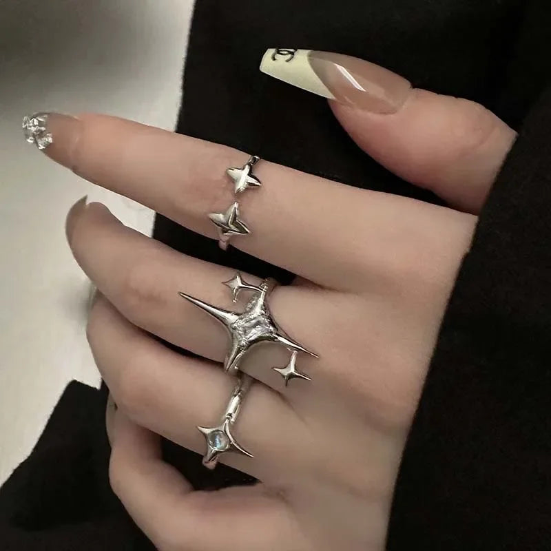 Irregular Cross Star Gothic Ring
