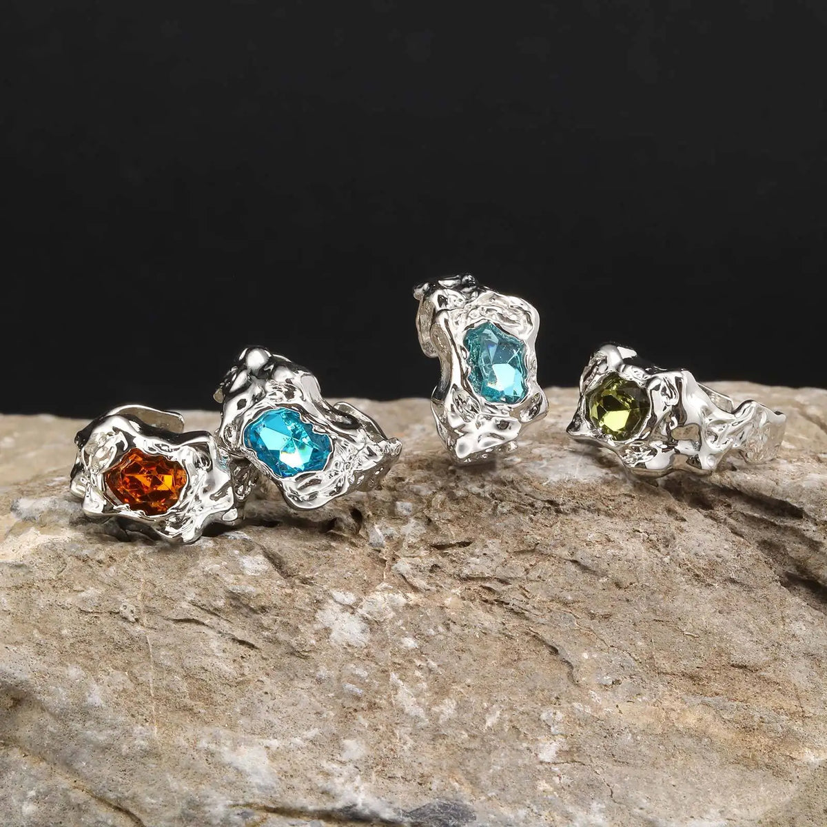 Lava Colorful Zircon Gothic Ring