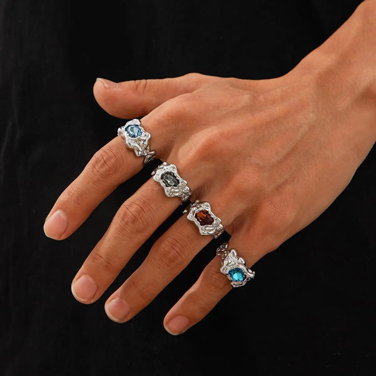 Lava Colorful Zircon Gothic Ring