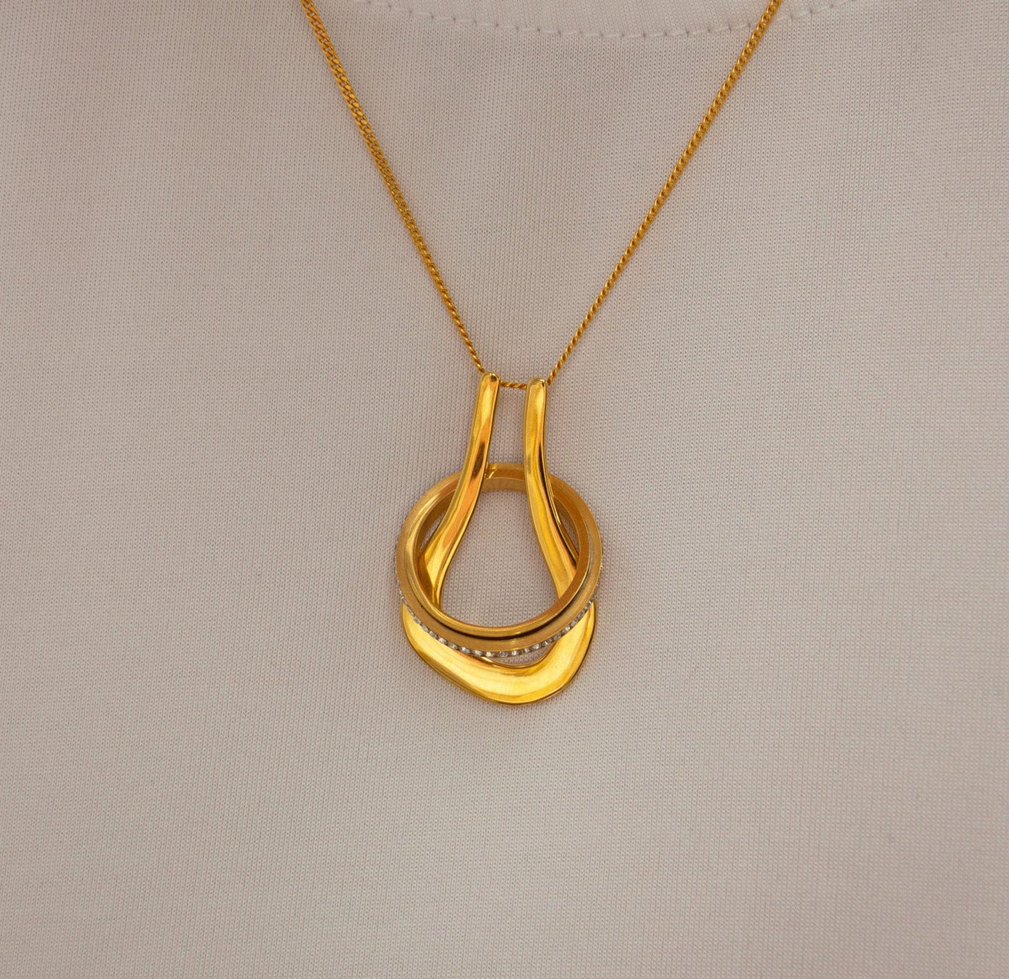 925 Sterling Silver Safina Ring Keeper Necklace