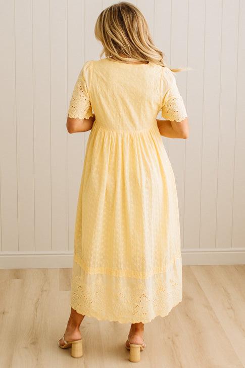 Sara Eyelet Lace Midi Dress