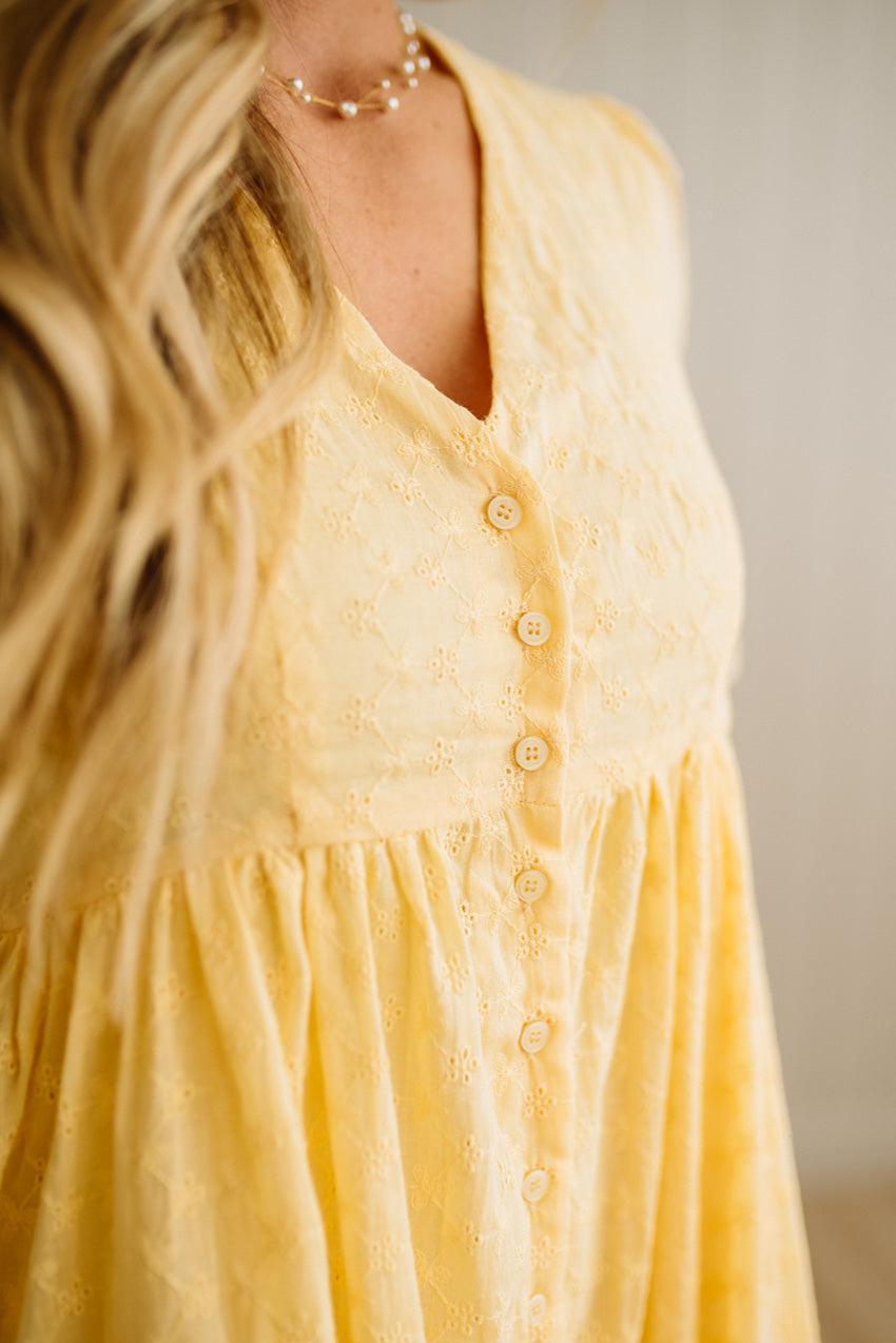 Sara Eyelet Lace Midi Dress