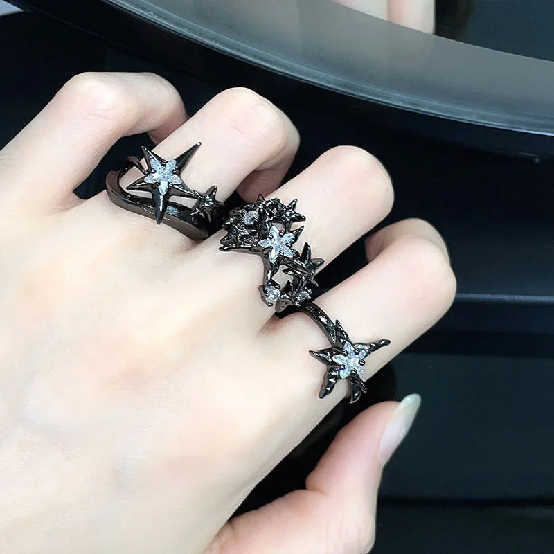 Star Shaped Gothic Zircon Ring