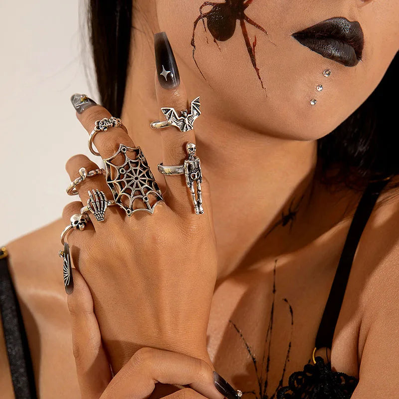 Punk Skeleton Spider Gothic Ring