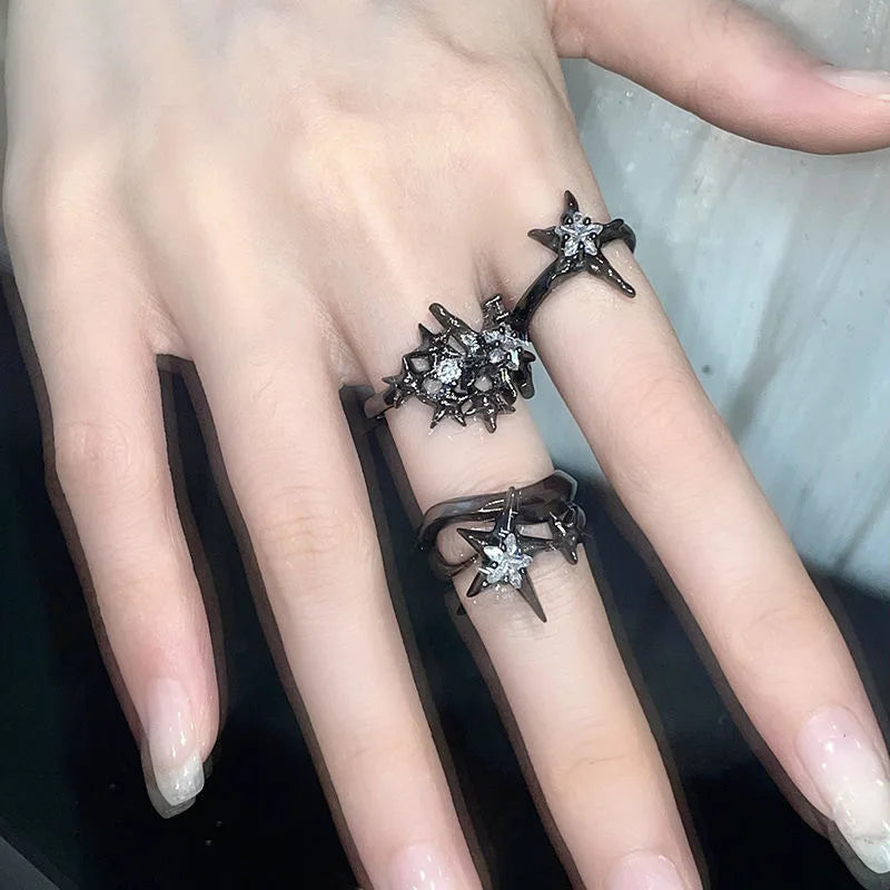 Star Shaped Gothic Zircon Ring