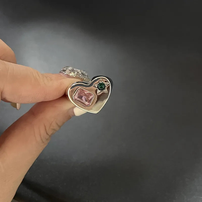 Colorful Stone Drip Rhinestone Gothic Ring