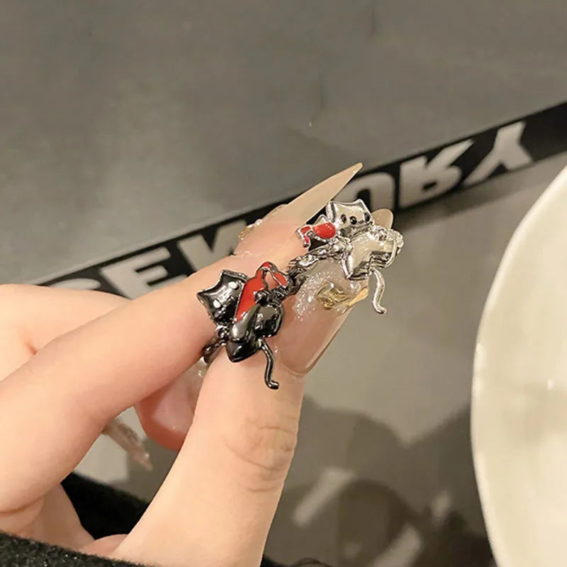 Minimalist Gothic Drunken Ghost Ring