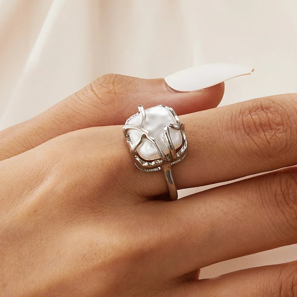 Fashion Silver Minimalist Gothic Ring