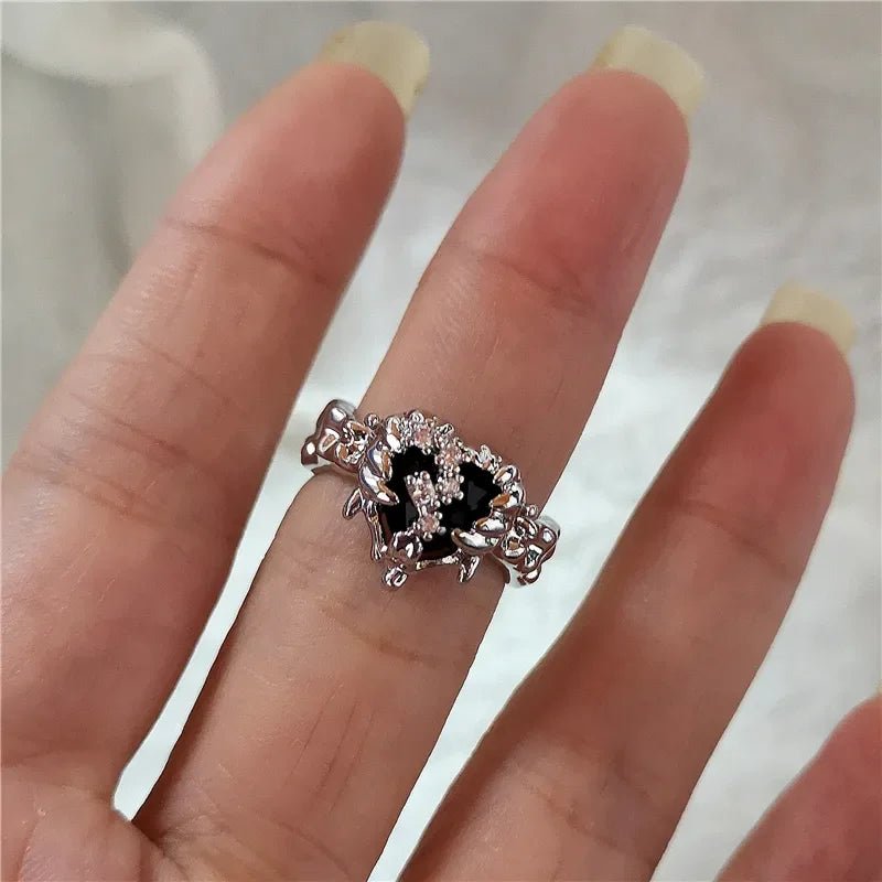 Gothic Cross Heart Luxury Ring