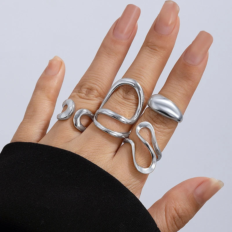 Geometric Lava Gothic Ring