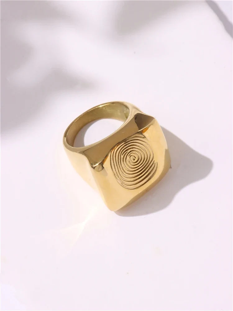 Geometric Gothic Titanium Steel Ring