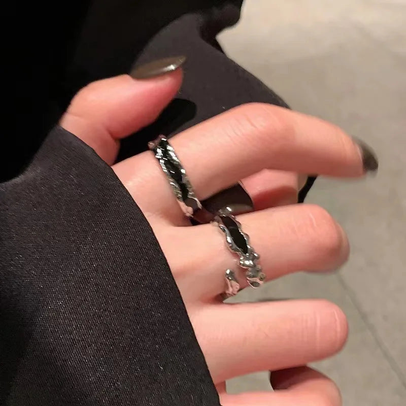 Y2K Red Drip Oil Gothic Ring