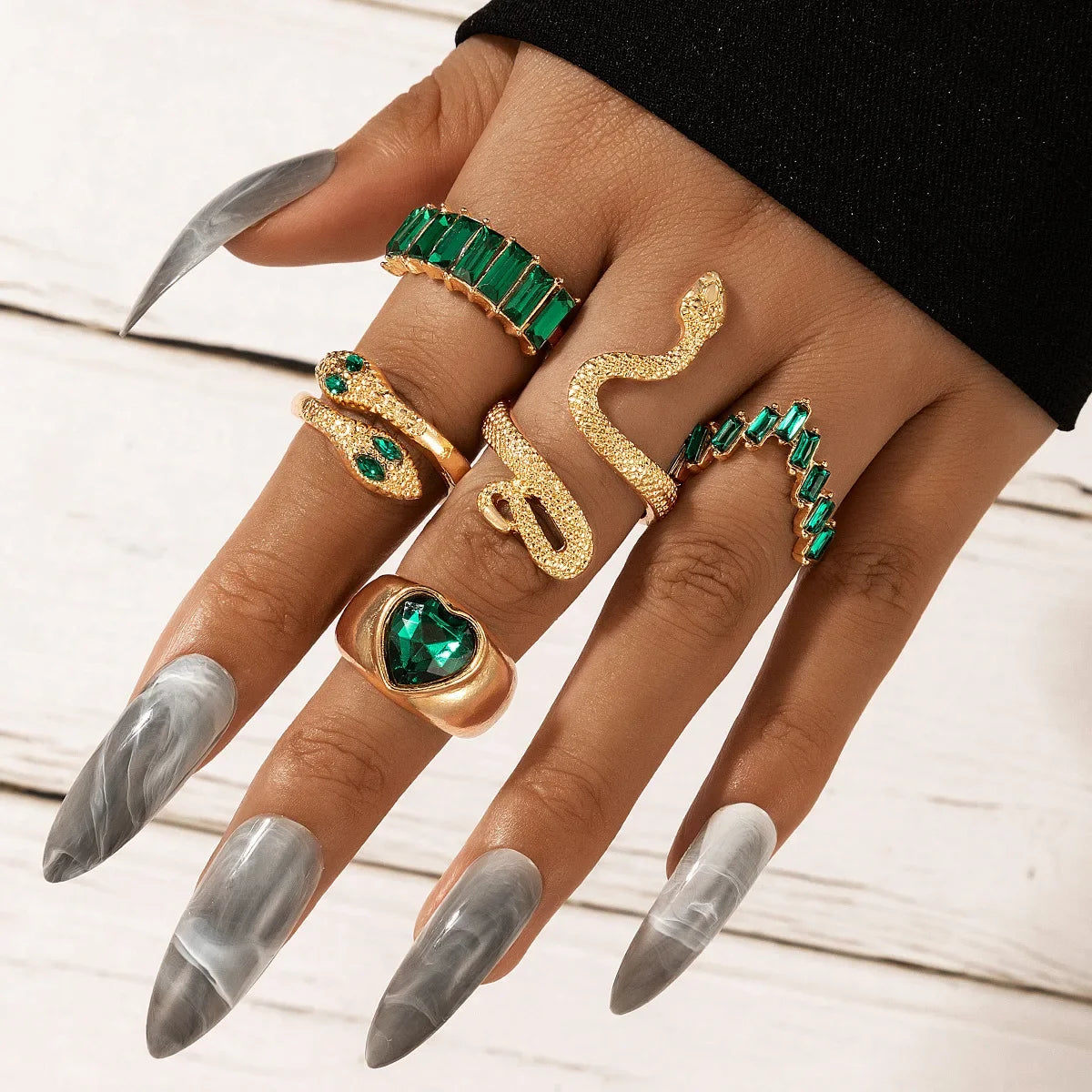 Vintage Long Gothic Snake Ring
