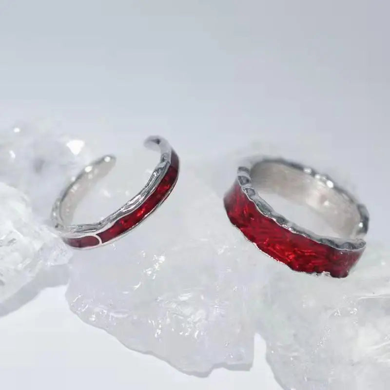 Y2K Red Drip Oil Gothic Ring