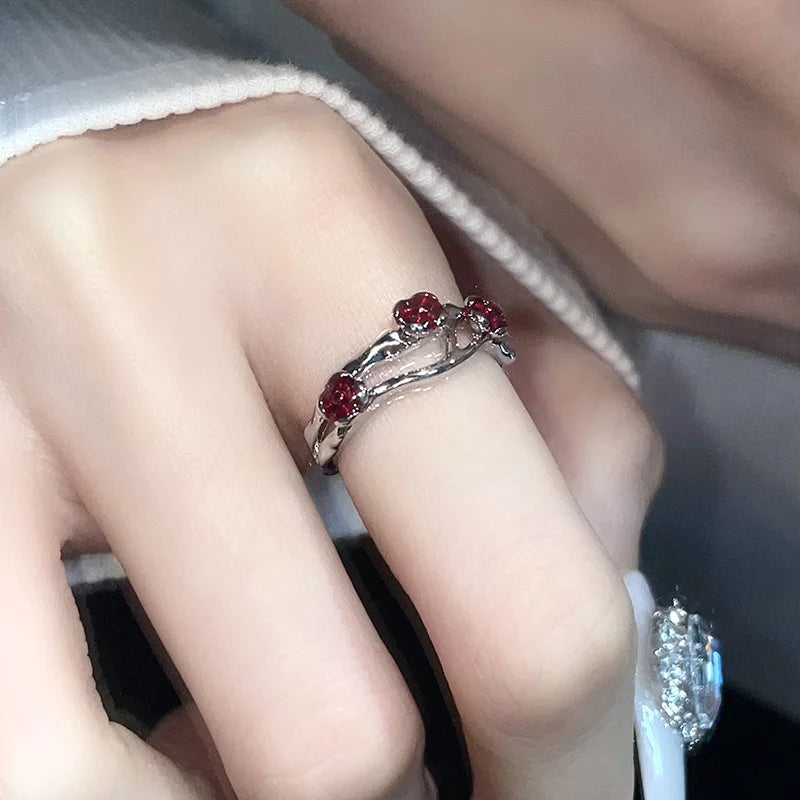 Y2K Gothic Irregular Stone Animal Ring