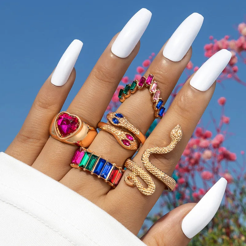 Vintage Long Gothic Snake Ring