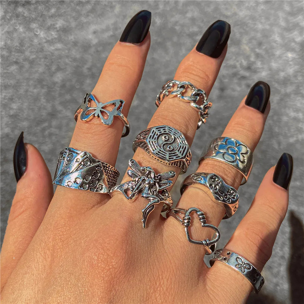 Gothic Heart Dice Spades Ace Ring
