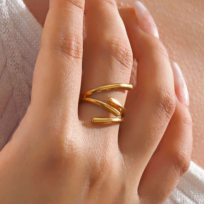 Stainless Steel Flower Gothic Ring