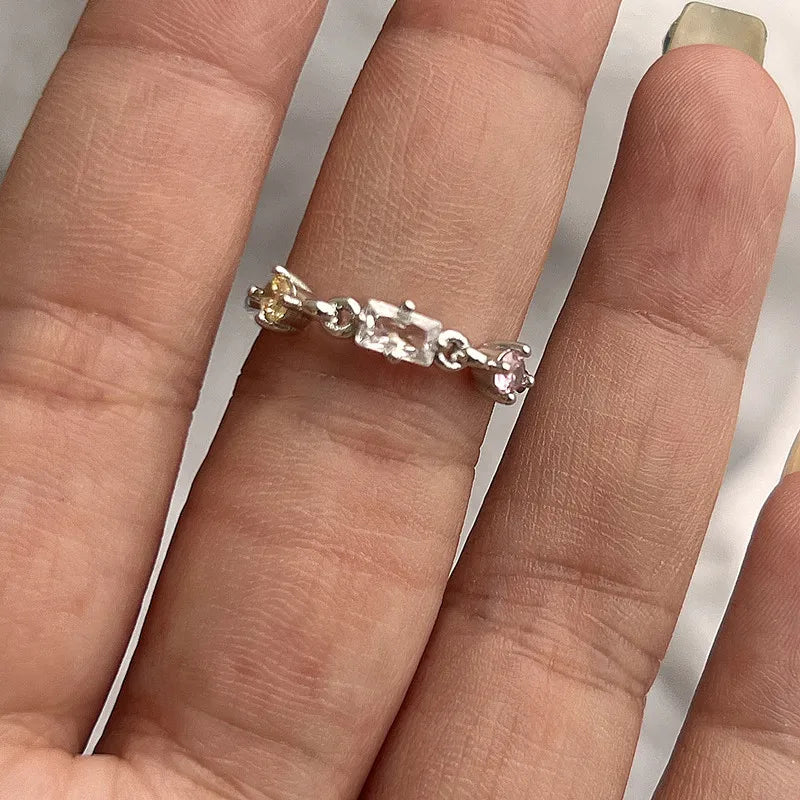 Y2K Crystal Heart Gothic Ring