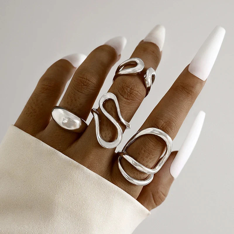 Geometric Lava Gothic Ring