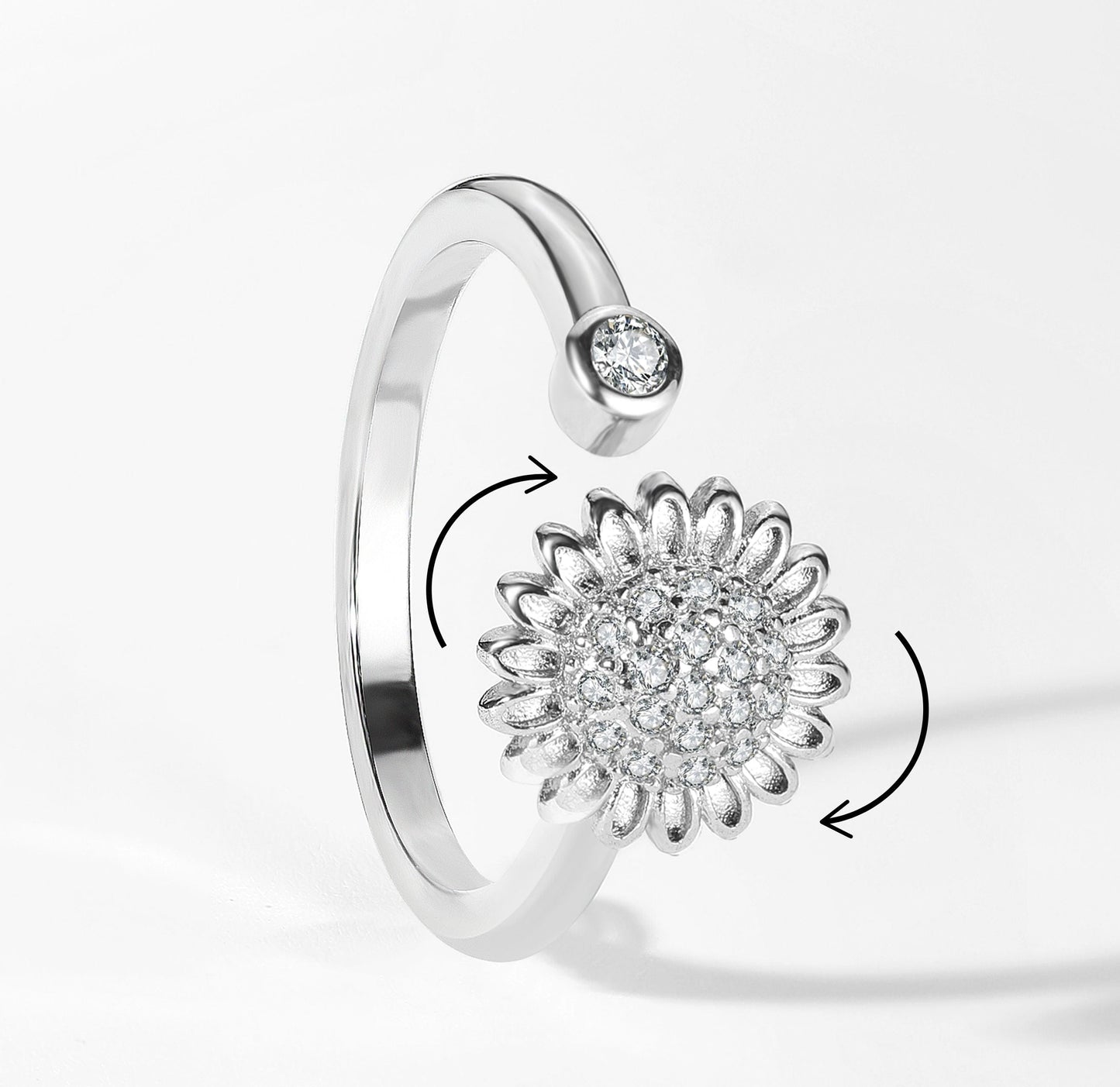 925 Sterling Silver Sunflower Spinner Set
