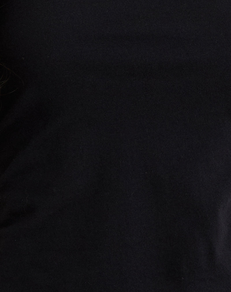 Tokiwa Asymmetric Shoulder Tee in Black